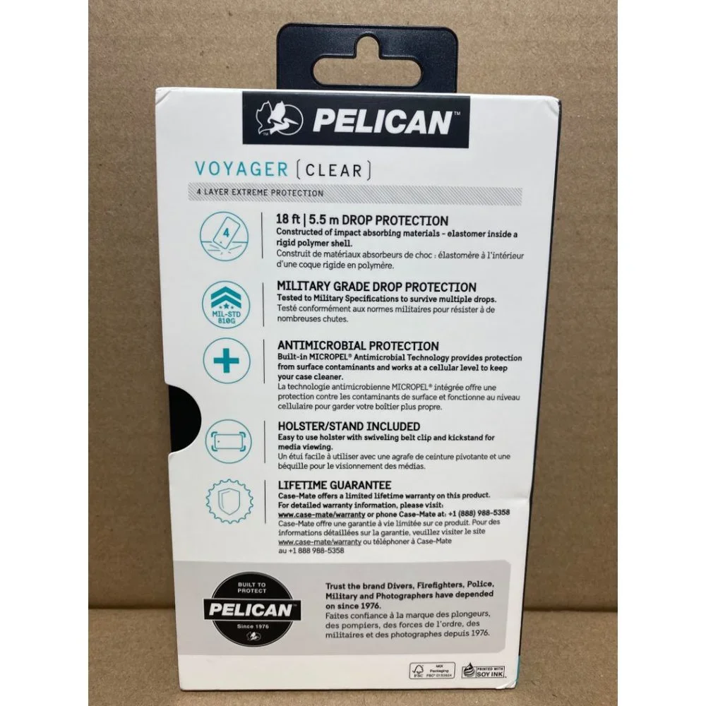 iPhone 12 Mini Case Clear Pelican Voyager Holster Belt‎ Clip Kickstand